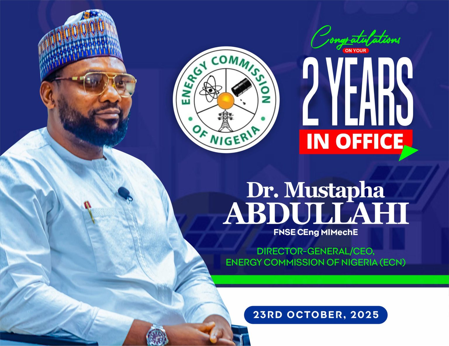 Dr. Mustapha Abdullahi: A Trailblazer, Achiever, and Change Maker Transforming Nigeria’s Energy Future Mediaage NG When President Bola Ahmed Tinubu, GCFR, appointed Dr. Mustapha Abdullahi as the Director-General and Chief Executive Officer of the Energy Commission of Nigeria (ECN) in 2023, many described it as an inspired choice — a moment when vision met competence and passion found its rightful place in leadership.