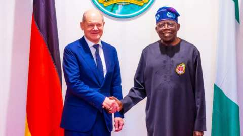Germany Willing To Expand Economic Partnership With Nigeria Mediaage NG Abuja, Nigeria - Mediaage NG News - German Chancellor Olaf Scholz on Sunday said his country is willing to diversify its trade partners and expand economic partnership with Nigeria.He said Germany is willing to invest in gas and critical minerals in Nigeria, as he started a two-day visit to the West African country.