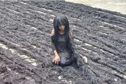 Nigerian Sets World Record For Longest Handmade Wig Mediaage NG A Nigerian woman has set a new Guinness World Record for the longest handmade wig.